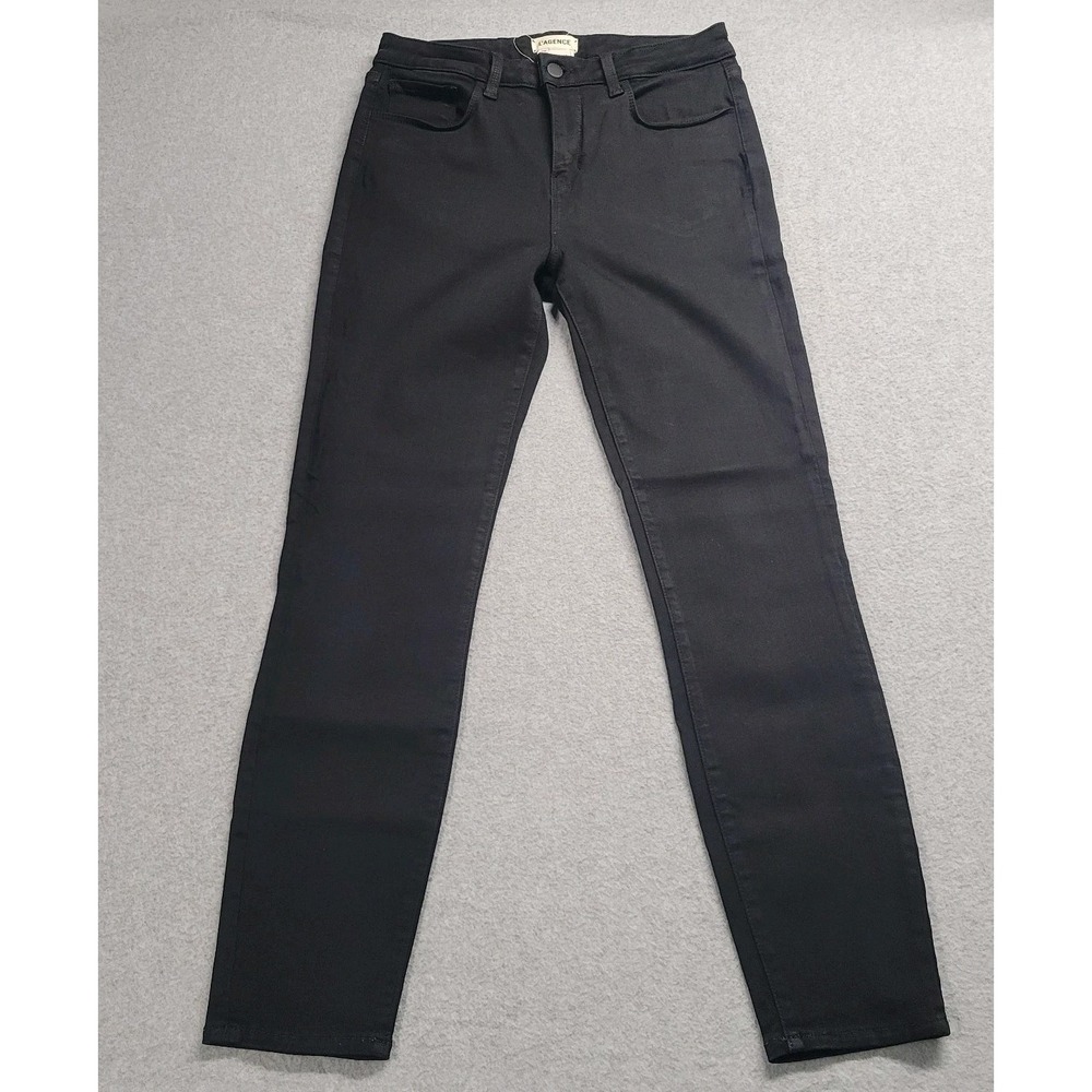 L'AGENCE‎ Margot High Rise Skinny Jeans Black Size 29 Made in USA Stretch Denim